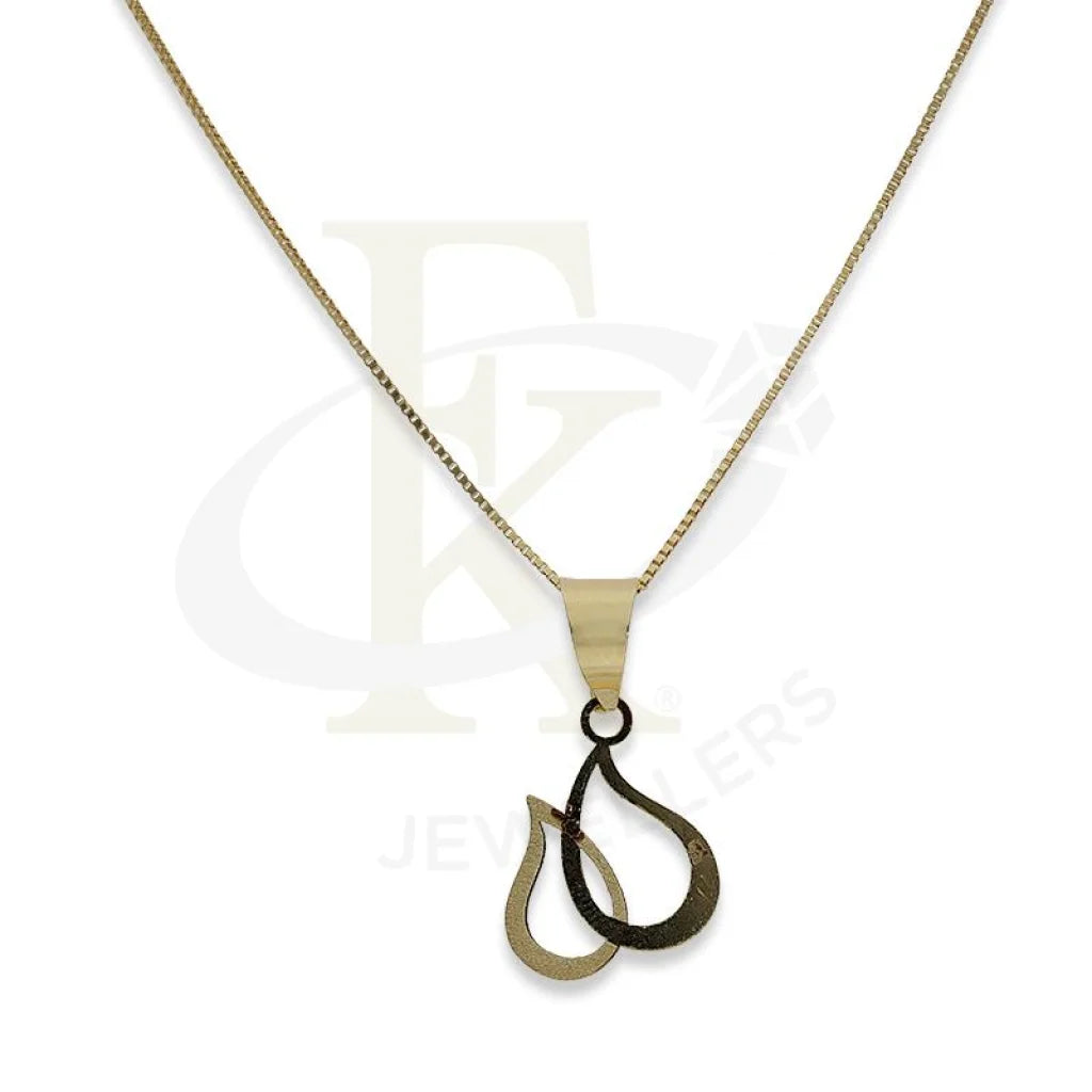 Lariat Necklaces -Gold Necklace (Chain with Teardrop Pendant) 18KT - FKJNKL18K2304