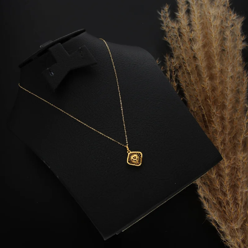 Mermaid Necklaces -Gold Necklace (Chain With Rectangle Shaped Pendant) 21KT - FKJNKL21KM9810