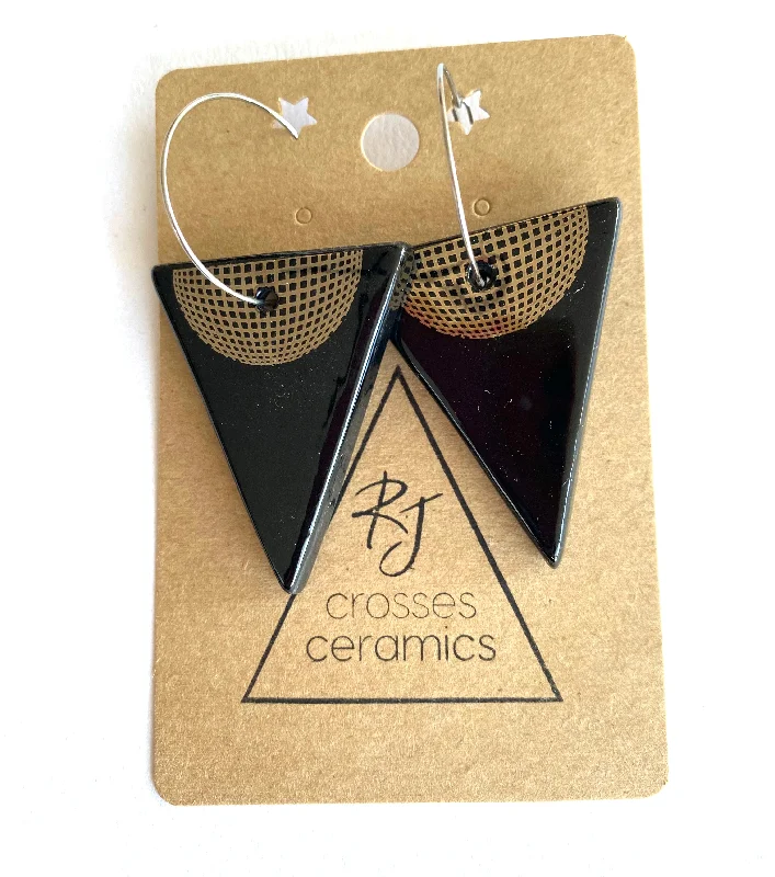 Ladies Earrings for Teachers-RJ Crosses Earrings - Triangle Dangles