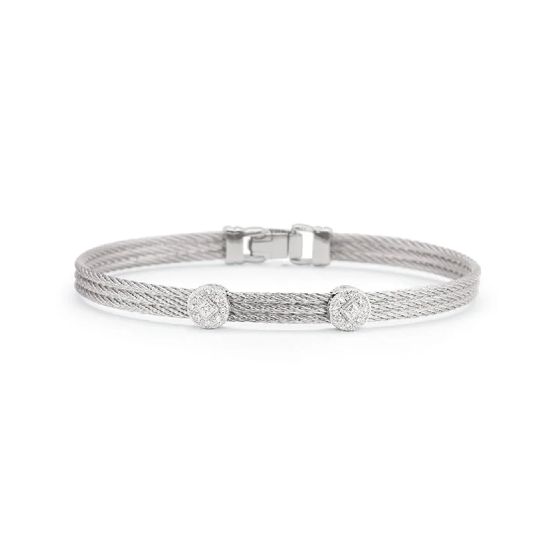 Rustic Bracelets -0.09 ctw Diamond Bangle Bracelet