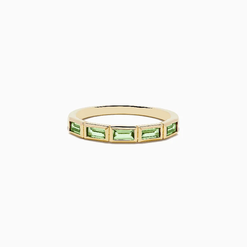 Ladies Rings Star Shape-14K Yellow Gold Peridot Ring