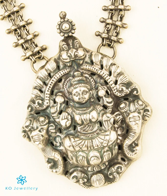 Fine Necklaces -The Aadish Nakkasi Silver Lakshmi Necklace