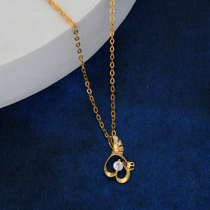 Layered Necklaces -Gold Necklace (Chain with Stylish Heart Pendant) 18KT - FKJNKL18K9172