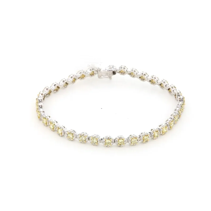 Sparkly Bracelets -Yellow Diamond & White Diamond Tennis Bracelet