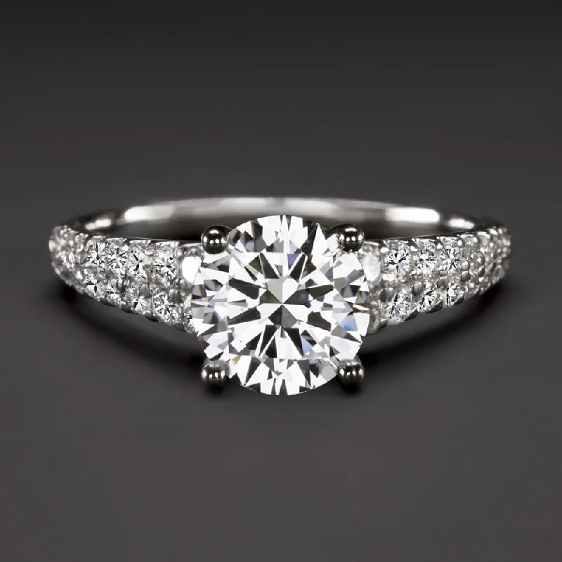 Ladies Engagement Rings with Herderite-1.5ct GIA CERTIFIED H SI1 DIAMOND ENGAGEMENT RING VERY GOOD CUT ROUND NATURAL