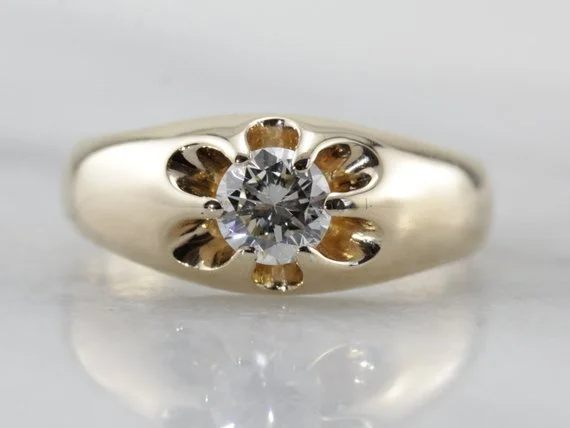 Ladies Engagement Rings Antique Style-Unisex Antique Diamond Engagement Ring