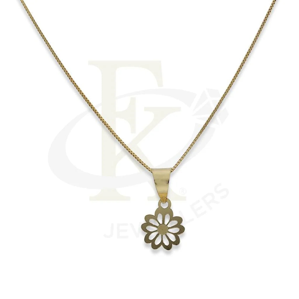 Choker Necklaces -Gold Necklace (Chain with Flower Pendant) 18KT - FKJNKL18K2305