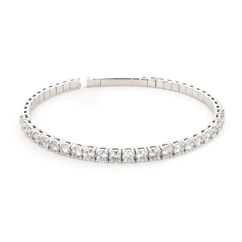 Crystal Bracelets -4.01 ctw Diamond Bangle Bracelet