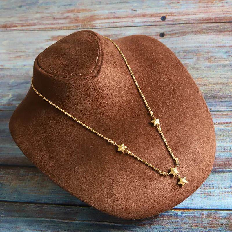 Everyday Necklaces -Gold Star Shaped Necklace 18KT - FKJNKL18K9369