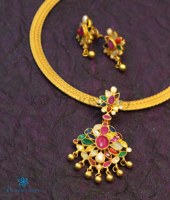 The Aham Silver Navaratna Necklace