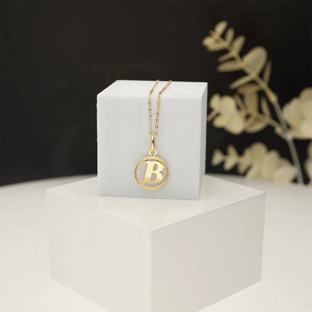 Chain Necklaces -Gold Necklace (Chain With Round Shaped Alphabet Pendant) 18KT - FKJNKL18K5243