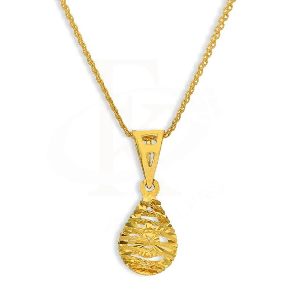 Mystical Necklaces -Gold Necklace (Chain with Pear Shaped Pendant) 18KT - FKJNKL18K2820