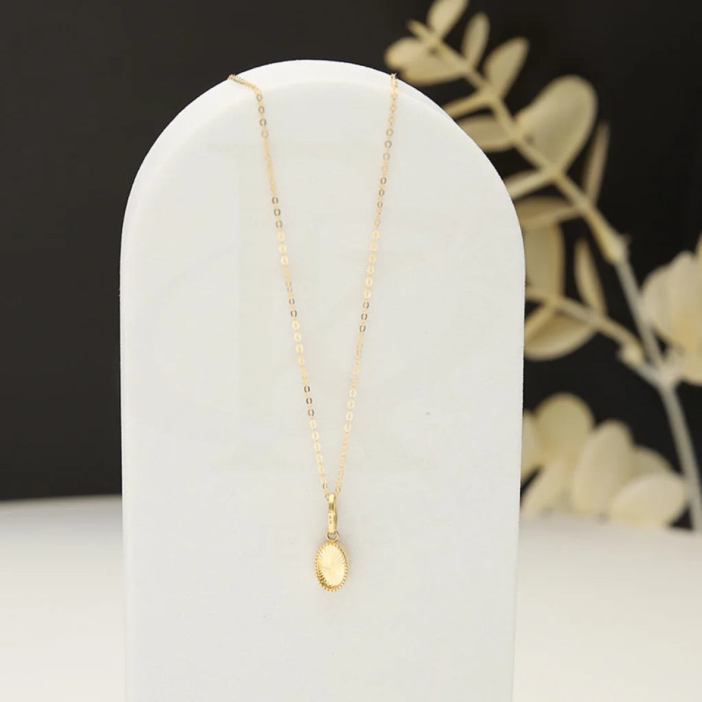 Heart Necklaces -Gold Necklace (Chain With Oval Shaped Pendant) 18KT - FKJNKL18K5242