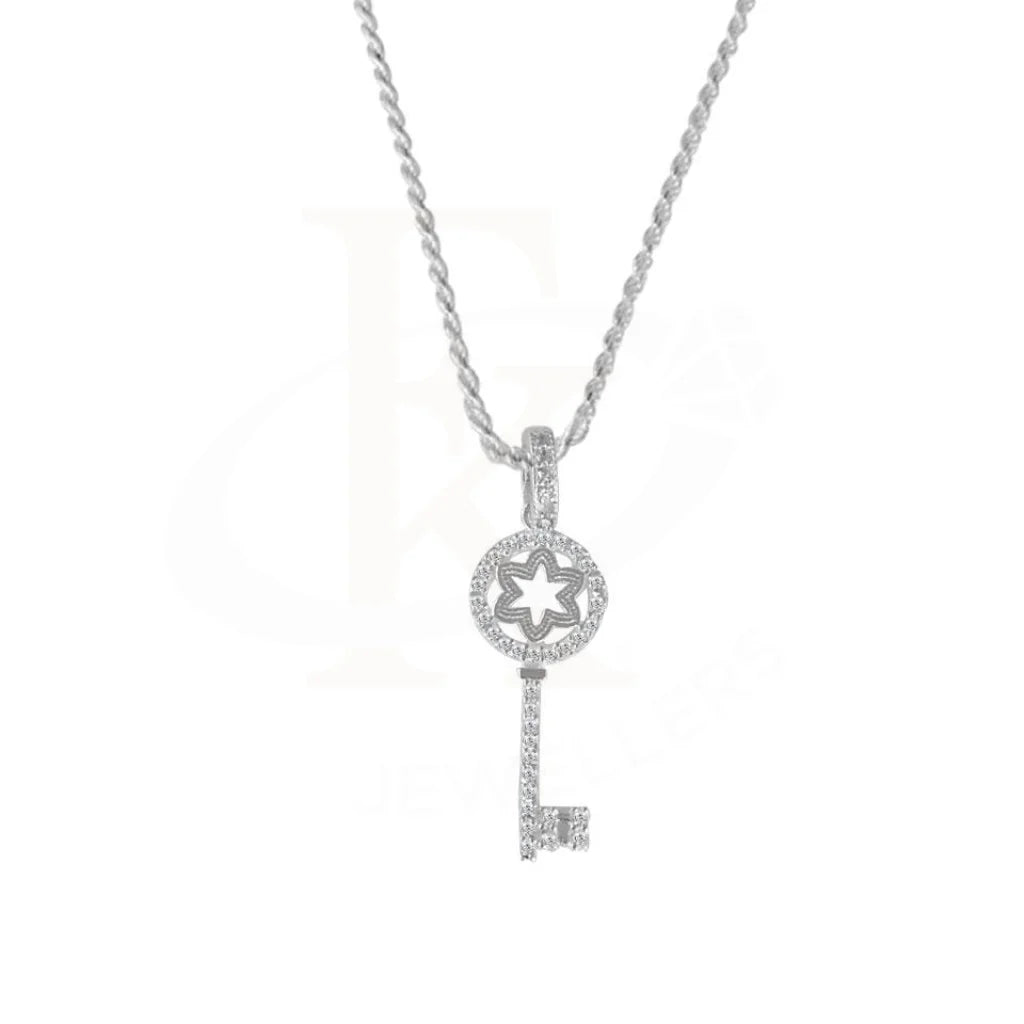 Tribal Necklaces -Sterling Silver 925 Necklace (Chain with Star Key Pendant) - FKJNKL1772