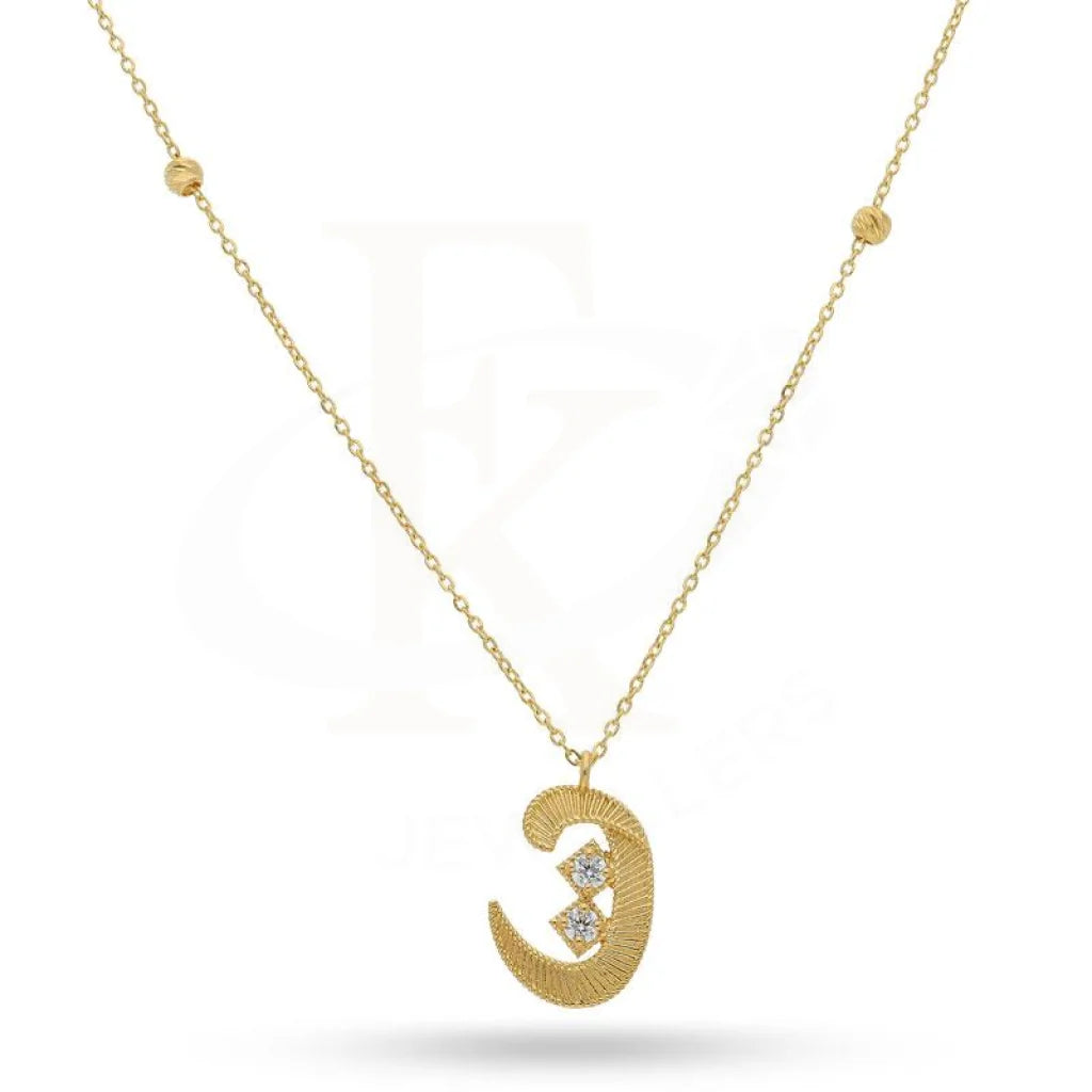 Star Necklaces -Gold Arabic Alphabet ت Necklace 21KT - FKJNKL21K2139