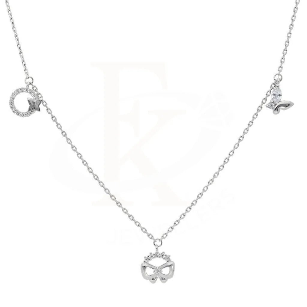 White Necklaces -Sterling Silver 925 Knot with Star and Butterfly Necklace - FKJNKL1951