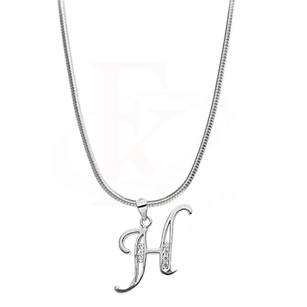 Zodiac Necklaces -Sterling Silver 925 Necklace (Chain with Alphabet Pendant) - FKJNKLSL2003