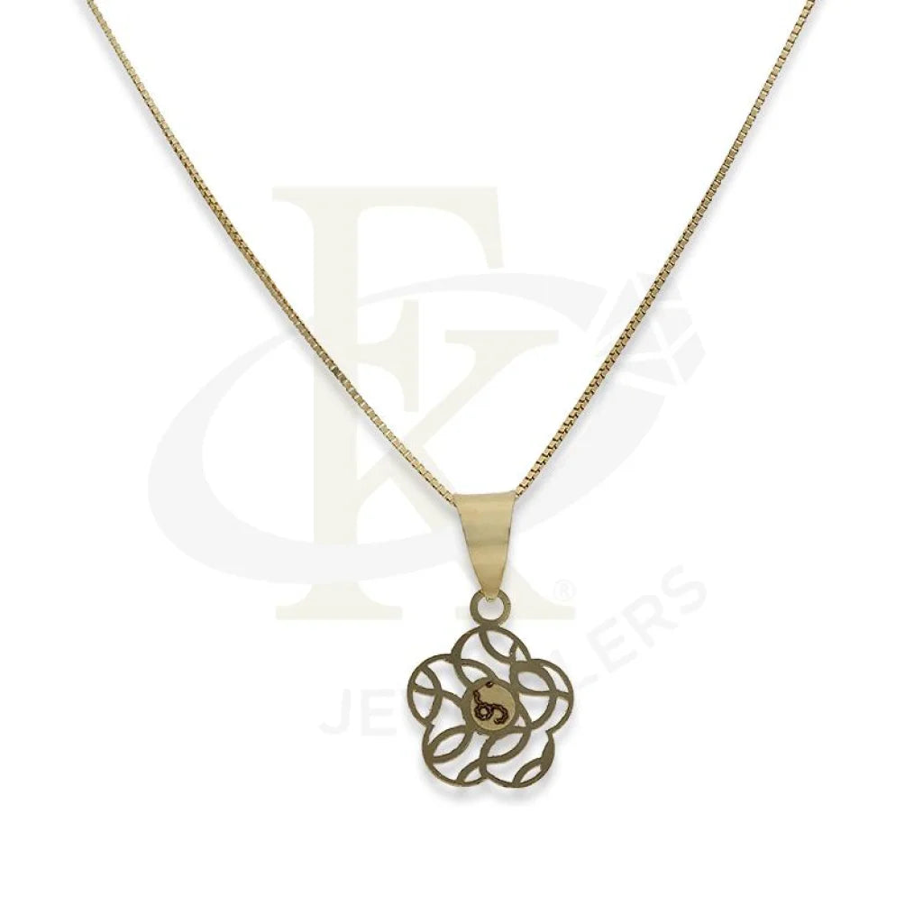 Sentimental Necklaces -Gold Necklace (Chain with Flower Pendant) 18KT - FKJNKL18K2299