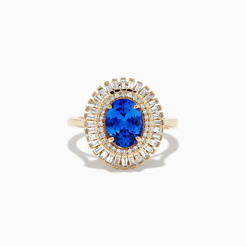 Ladies Rings with Eudialyte-Nahla Siri 14K Yellow Gold Tanzanite and Diamond Ring