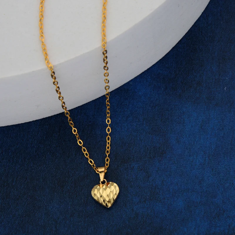 Swarovski Necklaces -Gold Necklace (Chain with Stud Heart Shaped Pendant) 18KT - FKJNKL18K9165