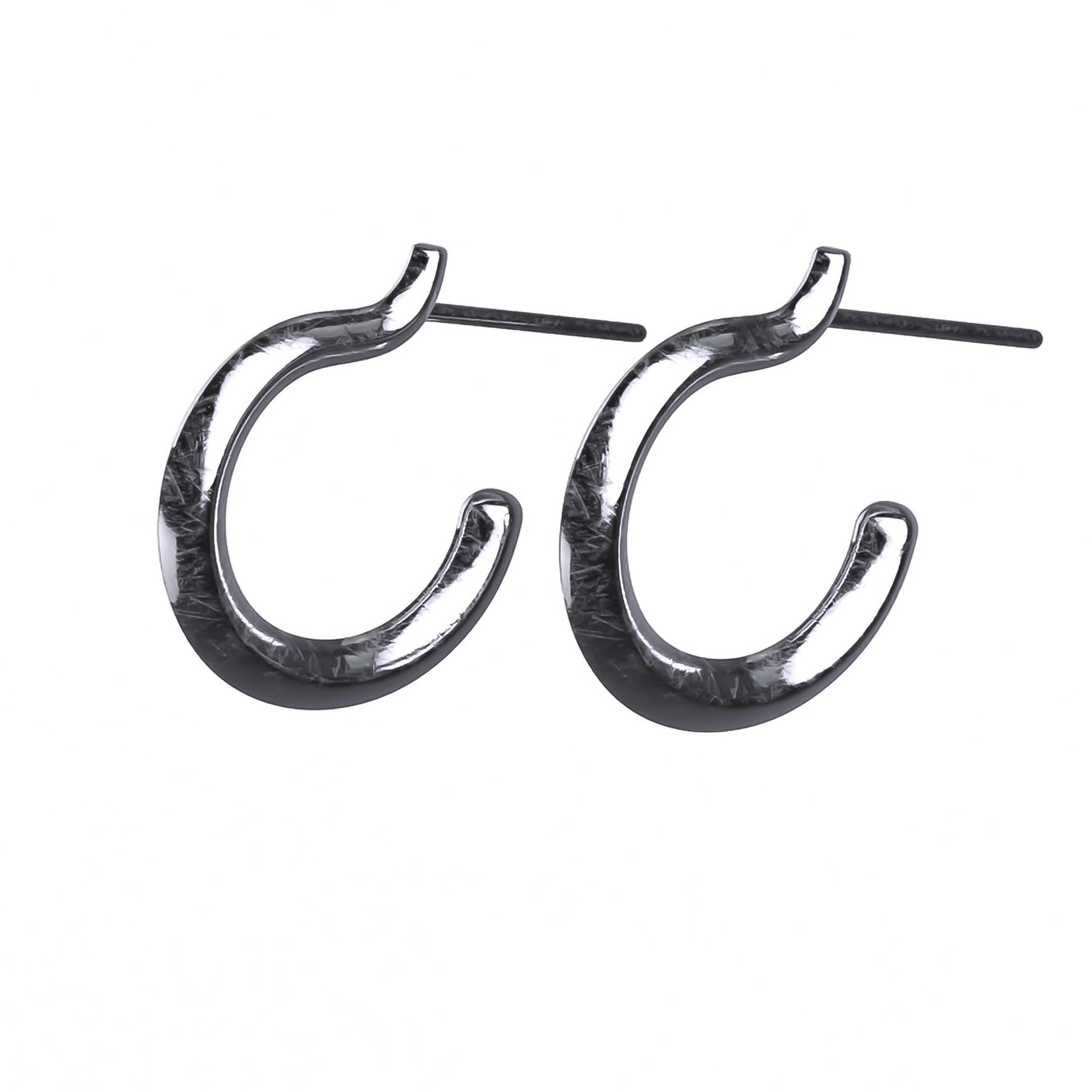 Ladies Earrings Crescent Shape-PLAIN OPEN HOOP EARRING