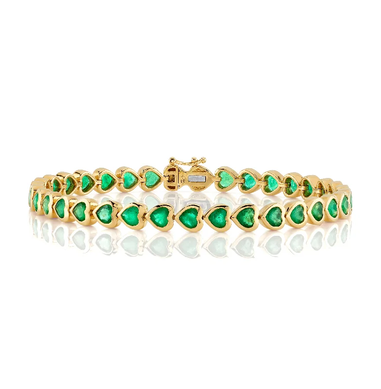 Baroque Bracelets -Emerald Heart Tennis Bracelet