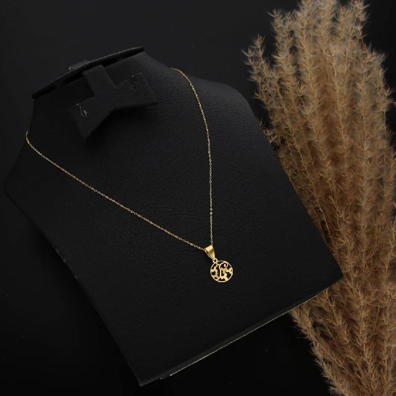 Club Necklaces -Gold Necklace (Chain With Hollow Round Flower Shaped Pendant) 21KT - FKJNKL21KM9817