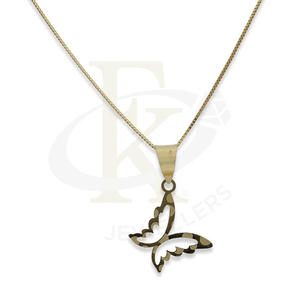 Woven Necklaces -Gold Necklace (Chain with Butterfly Pendant) 18KT - FKJNKL18K2296