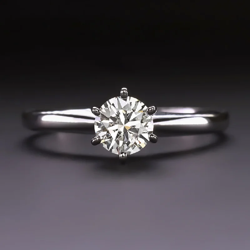 Ladies Engagement Rings Affordable Price-1/2 CARAT NATURAL DIAMOND SOLITAIRE RING ROUND CUT 14k WHITE GOLD ENGAGEMENT