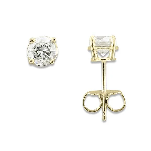 Ladies Earrings for Sisters-14KT YELLOW GOLD 3/4 CTW ROUND DIAMOND EARRINGS