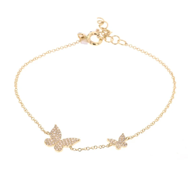 Sentimental Bracelets -0.18 ctw Diamond Butterfly Bracelet