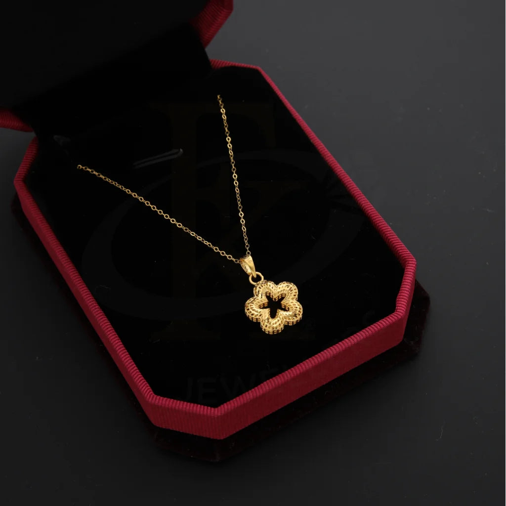 Star Necklaces -Gold Necklace (Chain with Star Flower Shaped Pendant) 21KT - FKJNKL21KM8669