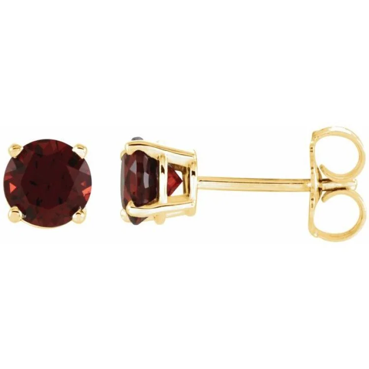 Ladies Earrings with Natrolite-14K Yellow 5 mm Natural Mozambique Garnet Stud Earrings