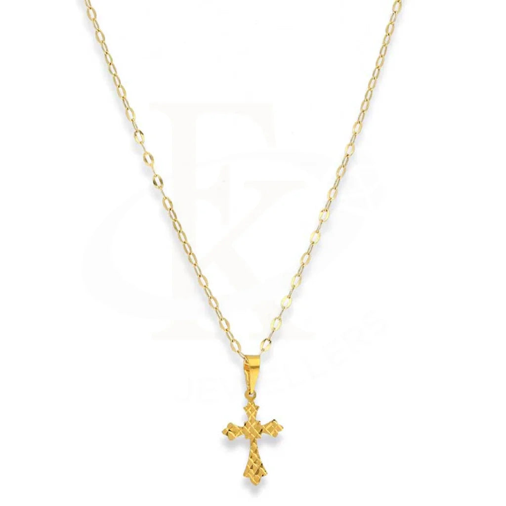 Bib Necklaces -Gold Necklace (Chain With Cross Pendant) 18KT - FKJNKL18K3158