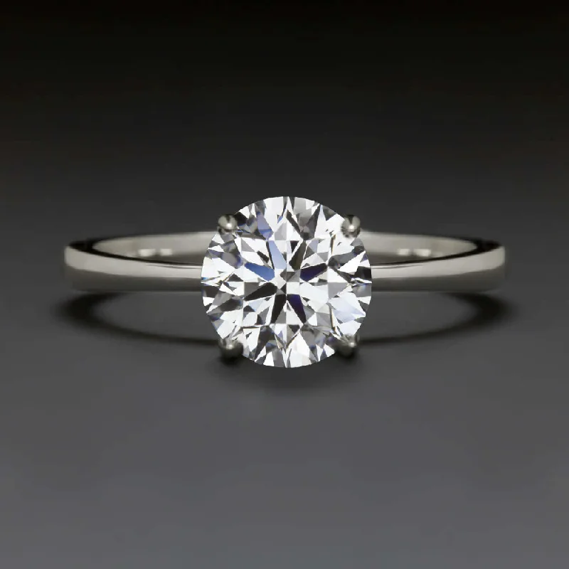 Ladies Engagement Rings with Pollucite-1ct GIA CERTIFIED DIAMOND ENGAGEMENT RING 14k WHITE GOLD SOLITAIRE ROUND NATURAL