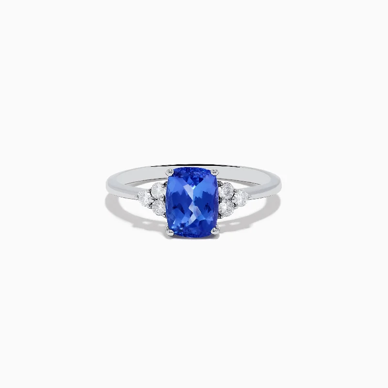 Ladies Rings Cloud Shape-Nahla Siri Sterling Silver Tanzanite and Diamond Ring