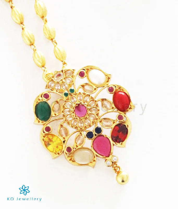 Fall Necklaces -The Akshaya Silver Navaratna Necklace