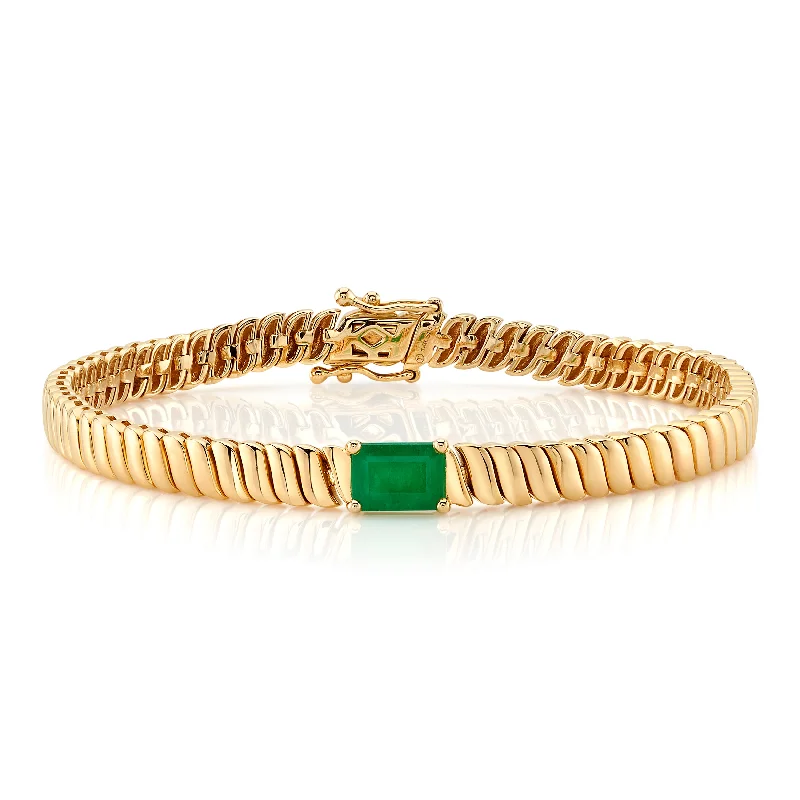 Hippie Bracelets -Emerald Baguette Bracelet