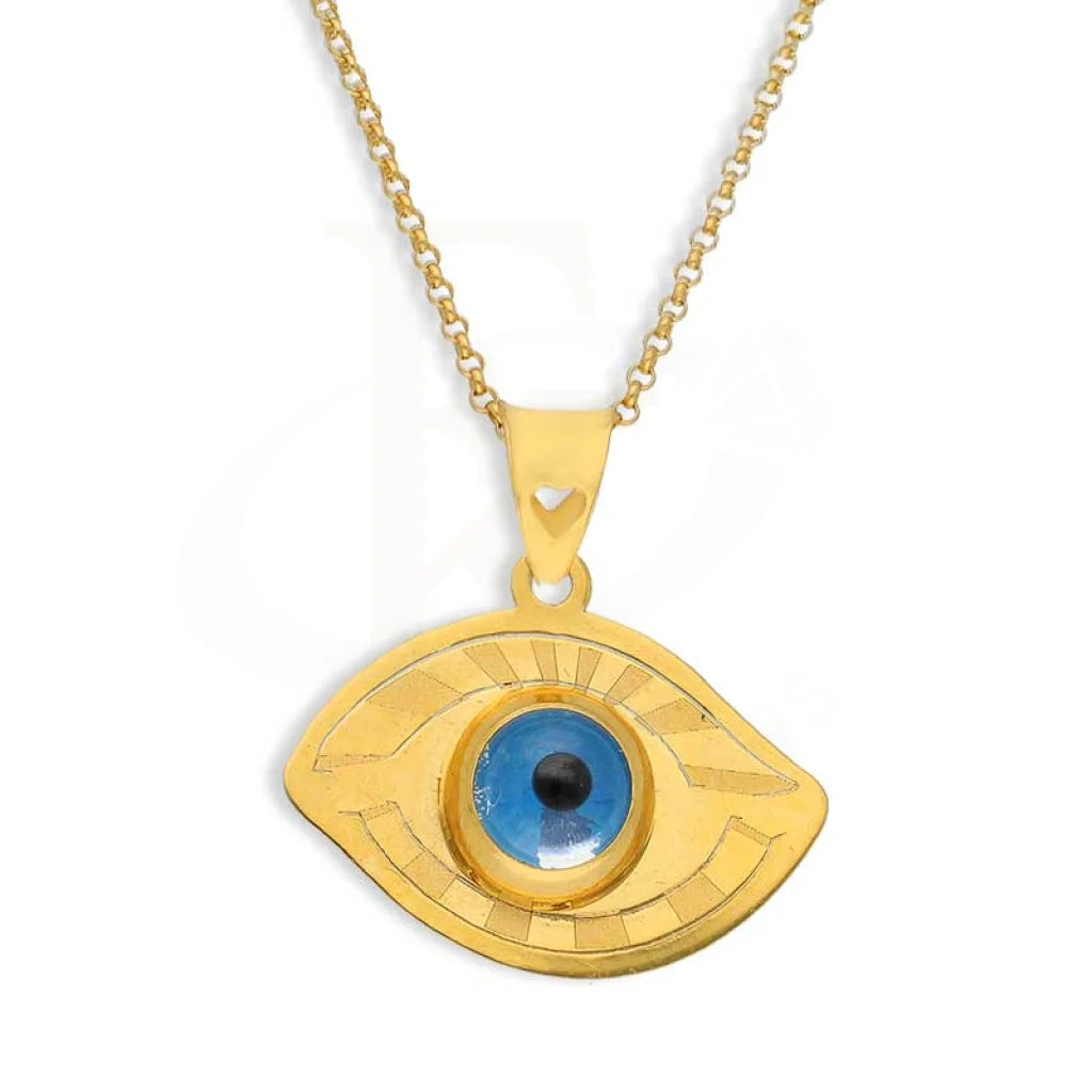 Sentimental Necklaces -Gold Necklace (Chain with Evil Eye Pendant) 21KT - FKJNKL21K2437