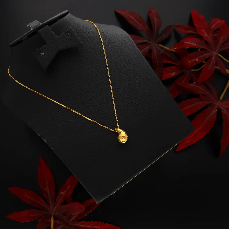 Balance Necklaces -Gold Necklace (Chain With Tear Drop Shaped Pendant) 21KT - FKJNKL21KM9989