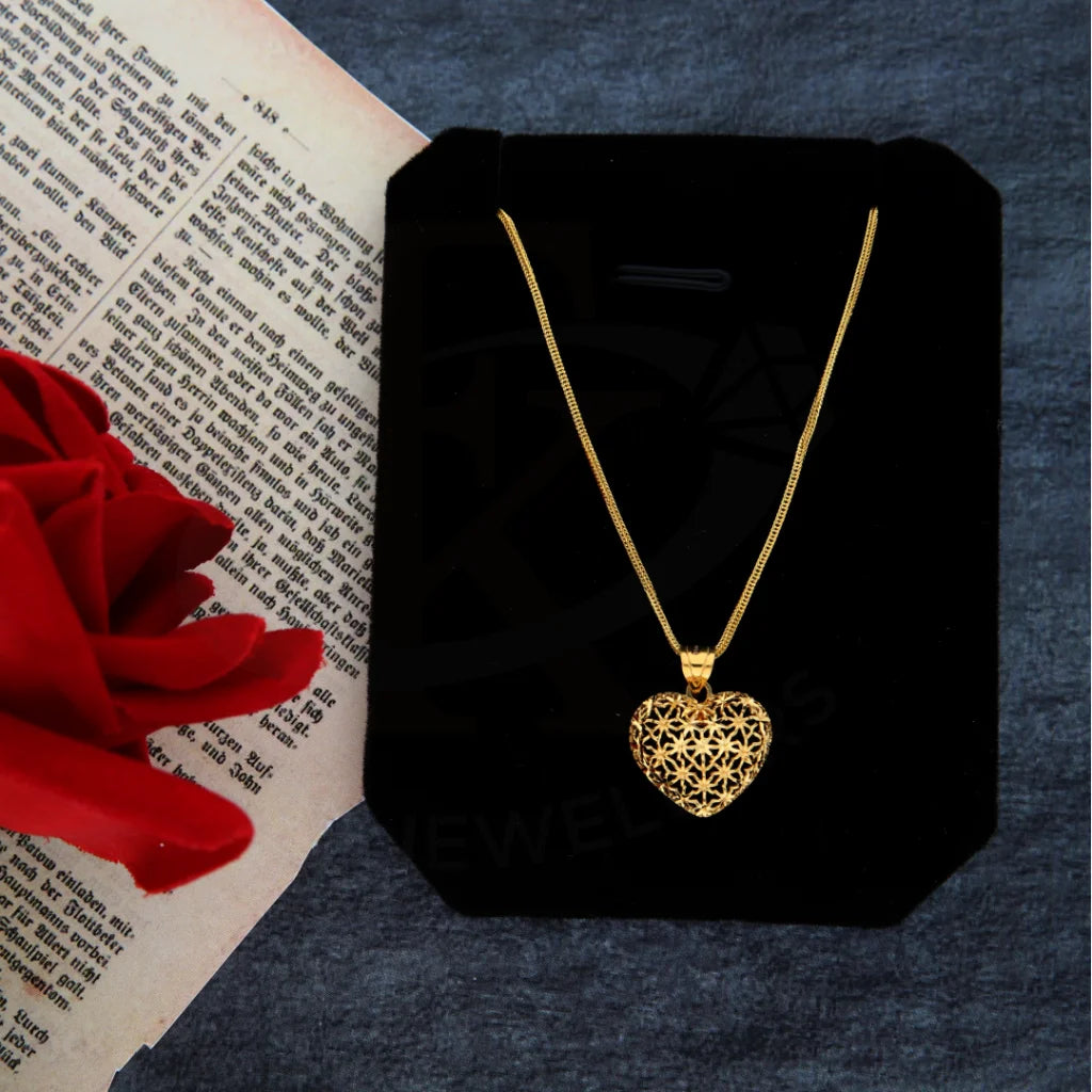 Yellow Necklaces -Gold Necklace (Chain with Heart Pendant) 21KT - FKJNKL21KM8381