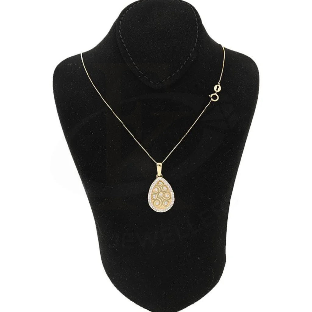 Modern Necklaces -Gold Pear Shaped Necklace 18KT - FKJNKL1985