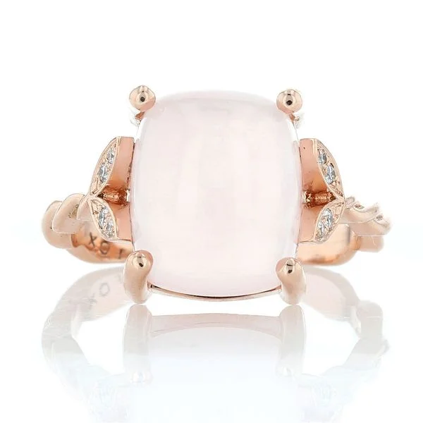 Ladies Rings Oval Cut-Rose Quartz Vine Ring