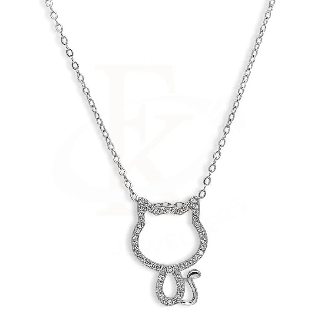 Signature Necklaces -Sterling Silver 925 Kitty Necklace - FKJNKLSL2676