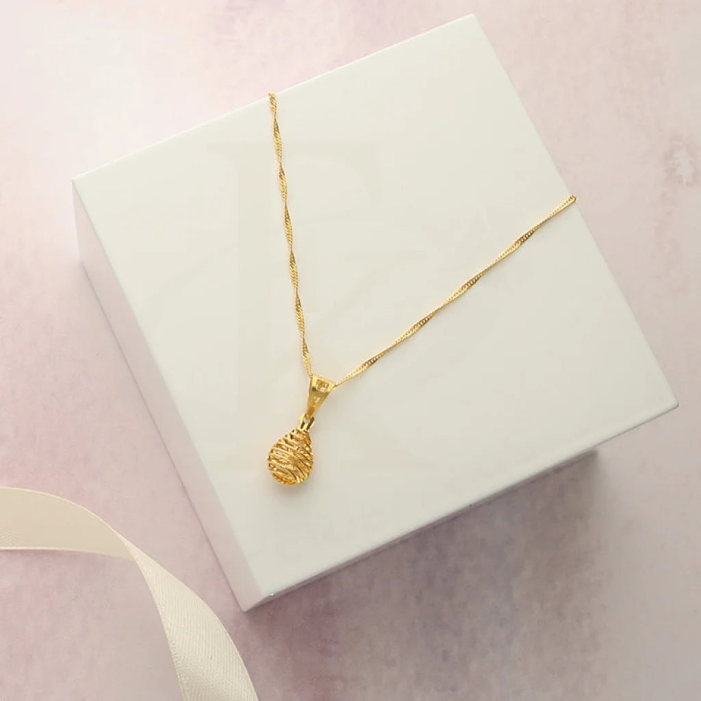 Team Necklaces -Gold Necklace (Chain with Pear Shaped Pendant) 21KT - FKJNKL21KM5012