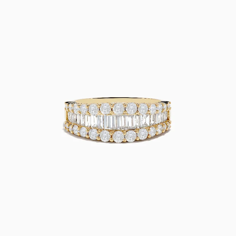 Ladies Rings for Designers-D'oro 14K Yellow Gold Diamond Band Ring 1.55 TCW