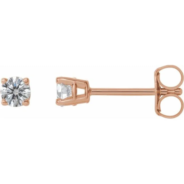 Ladies Earrings Bright Colors-14K Rose 1/4 CTW Natural Diamond Stud Earrings