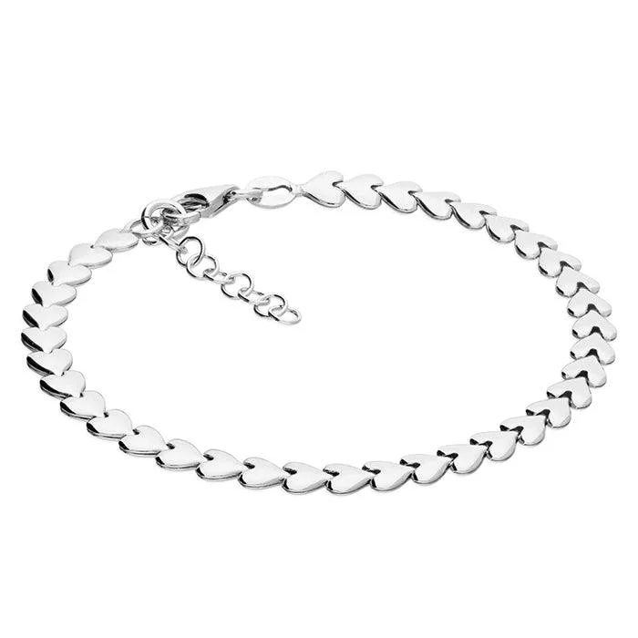 Confidence Bracelets -Sterling Silver Row of Hearts Bracelet