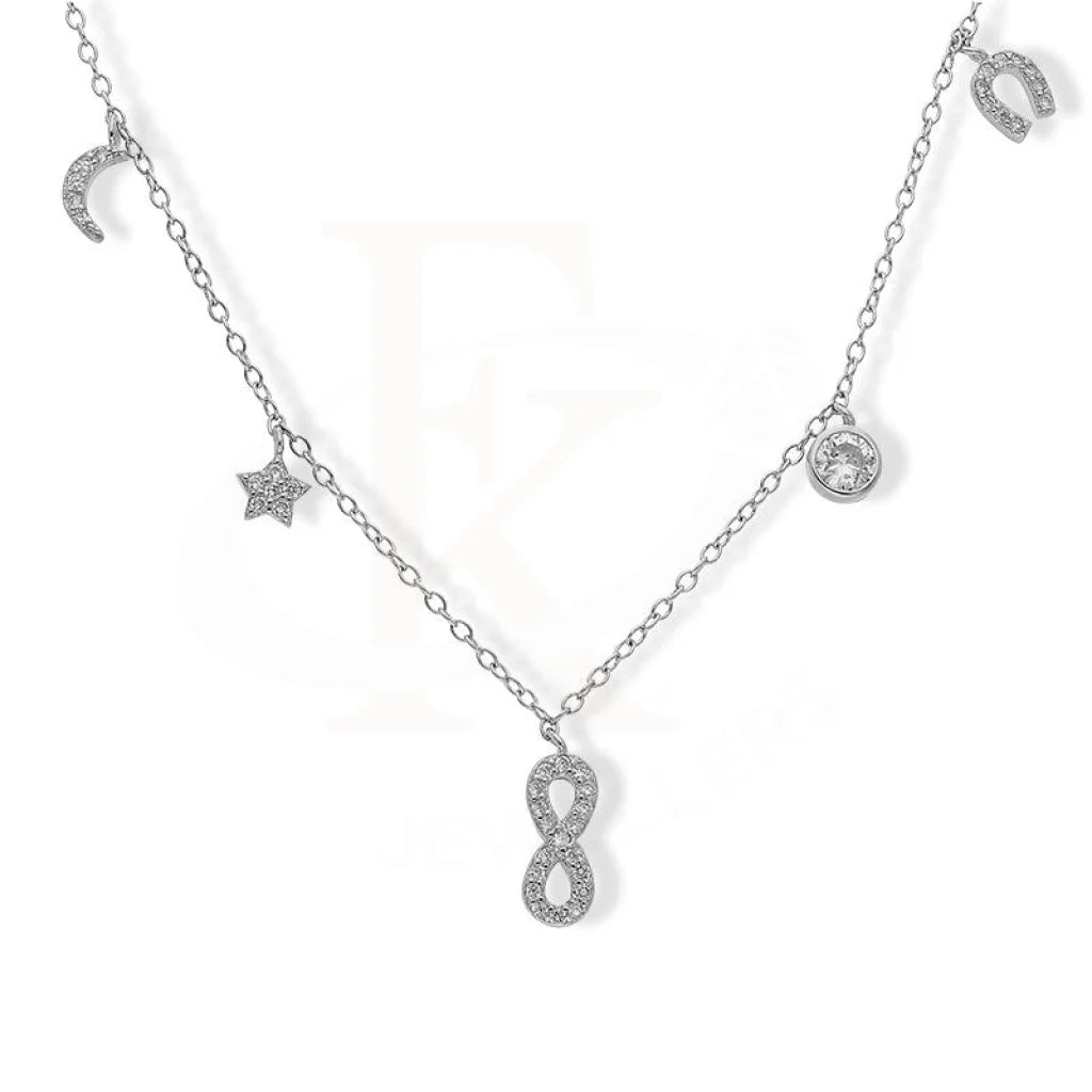 Healing Necklaces -Sterling Silver 925 Infinity Charm Necklace - FKJNKLSL2220