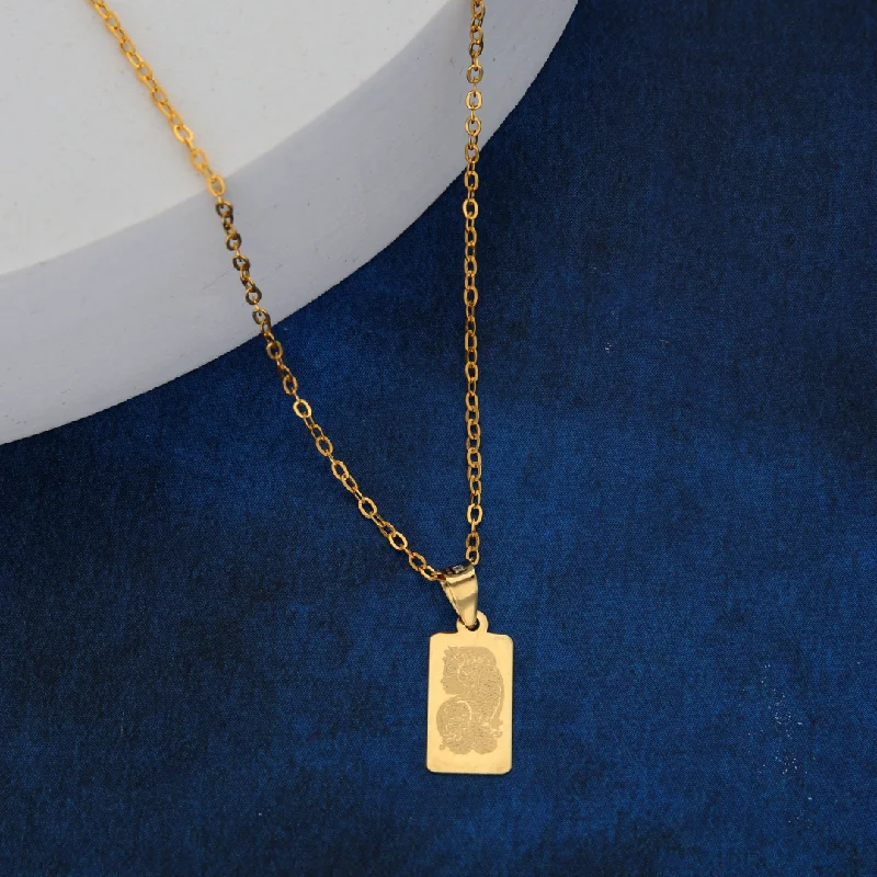 Elegant Necklaces -Gold Necklace (Chain with Women Design in Pendant) 18KT - FKJNKL18K9166